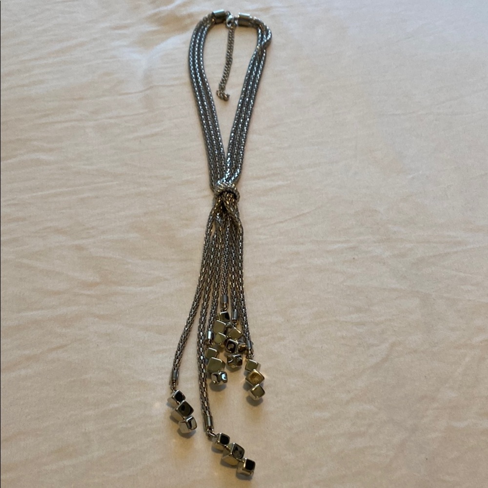 Elegant Silver Tassel Necklace